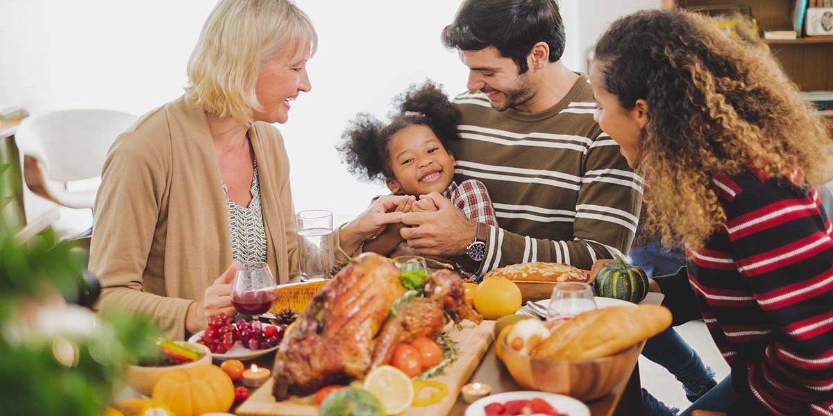 family enjoys sober thanksgiving